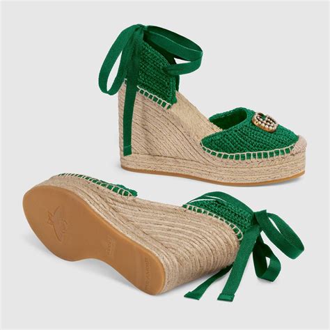 gucci crochet espadrille|gucci espadrille flats.